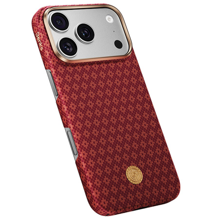 Benks Etui Magnetic Armor Air Armor Grid Kevlar Metal Frame 600D do iPhone 18 Pro Max / 17 Pro Max czerwone – wytrzymałe etui z włóknem Kevlar® i pełną ochroną MagSafe
