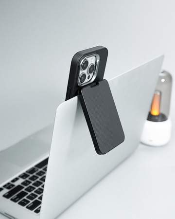 BENKS Portfel MagWallet ArmorGo Prestige Stand MagSafe na plecki telefonu 5 kart Carbon Kevlar