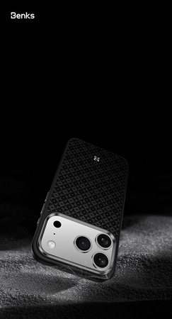 Benks Etui Magnetic Armor Pro Armor Grid Kevlar Metal Frame 600D (Y070) do iPhone 17 Pro Max Czarne