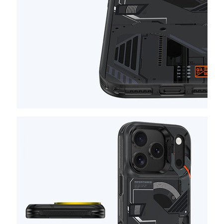 Benks Etui Dynamic Magnetic Mecha do iPhone 17 Pro Max czarne (Camera Control Button) – Pancerne Etui Mecha z Funkcją Camera Control