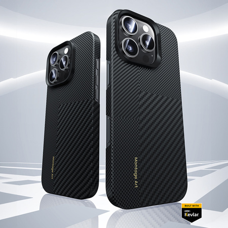 Benks Etui Montage Magnetic Armor Air Kevlar PC Frame 600D+1500D (M064) do iPhone 16 Plus Czarne