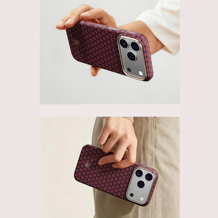Benks Etui Magnetic Armor Air Armor Grid Kevlar Metal Frame 600D do iPhone 18 Pro Max / 17 Pro Max burgundowe – wytrzymałe etui z włóknem Kevlar® i pełną ochroną MagSafe