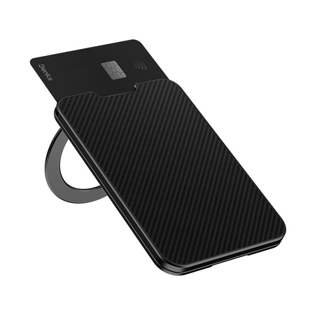 BENKS Portfel MagWallet ArmorGo 600D Stand MagSafe na plecki telefonu 5 kart Carbon Kevlar
