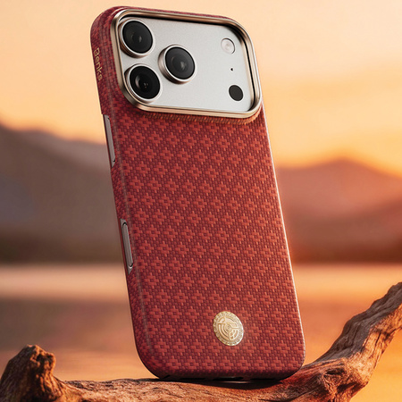 Benks Etui Magnetic Armor Air Armor Grid Kevlar Metal Frame 600D do iPhone 18 Pro Max / 17 Pro Max czerwone – wytrzymałe etui z włóknem Kevlar® i pełną ochroną MagSafe