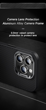 Benks Etui Magnetic Hybrid Armor Pro Kevlar Metal Frame 600D do Iphone 15 Plus czarny