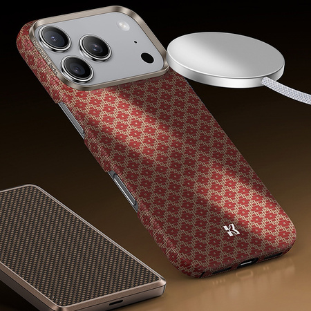 Benks Etui Magnetic Armor Air Armor Grid Kevlar Metal Frame 600D (C.K.FL.AP.GD.H070) do Iphone 17 Pro Max/18 Pro Max pomarańczowe