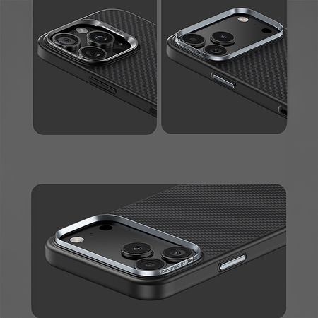 Benks Pancerne Etui Ochronne Armor Pro Kevlar Carbon Metal Frame 600D do iPhone 18 Pro / 17 Pro Czarne