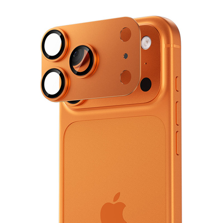 Benks Szkło Hartowane Glass Warrior Metal Integrated Lens Protector (C070) do iPhone 17 Pro Max (obiektyw 3 sztuki) Pomarańczowe